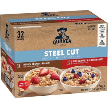Quaker Steel Cut, Oatmeal, 2 Flavor Variety Pack